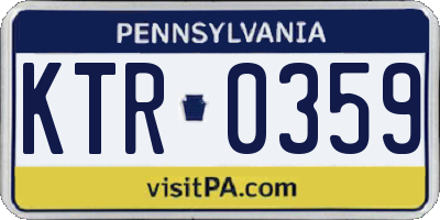 PA license plate KTR0359