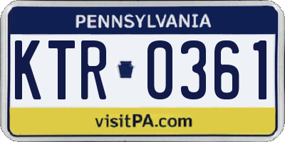 PA license plate KTR0361