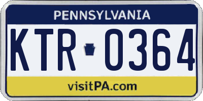 PA license plate KTR0364