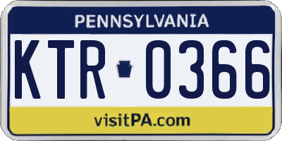 PA license plate KTR0366