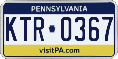 PA license plate KTR0367