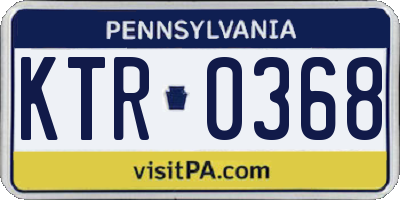 PA license plate KTR0368