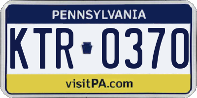 PA license plate KTR0370
