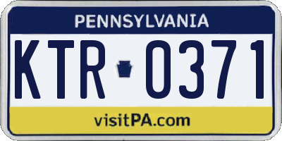 PA license plate KTR0371