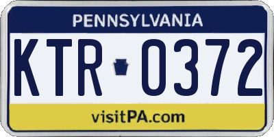 PA license plate KTR0372