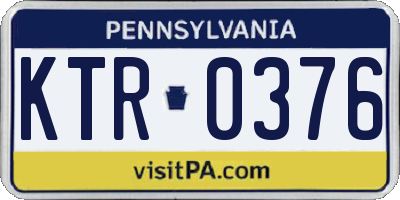 PA license plate KTR0376
