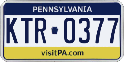 PA license plate KTR0377