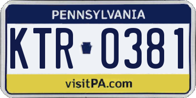PA license plate KTR0381