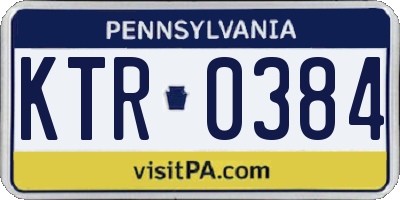 PA license plate KTR0384