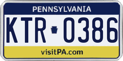 PA license plate KTR0386