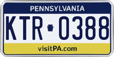 PA license plate KTR0388