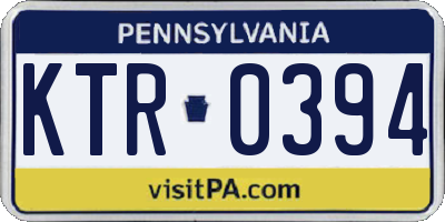 PA license plate KTR0394