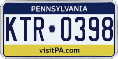 PA license plate KTR0398