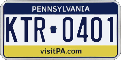 PA license plate KTR0401
