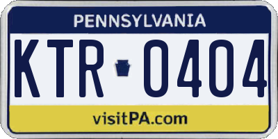 PA license plate KTR0404