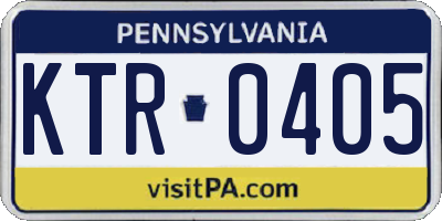 PA license plate KTR0405
