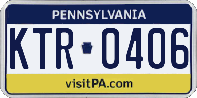 PA license plate KTR0406