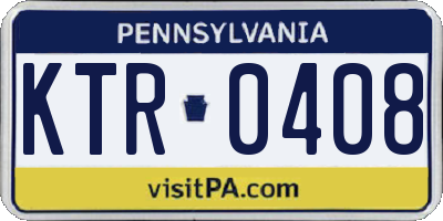 PA license plate KTR0408