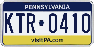 PA license plate KTR0410