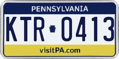 PA license plate KTR0413