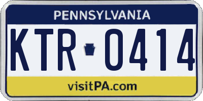 PA license plate KTR0414
