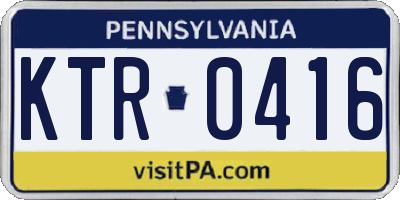 PA license plate KTR0416