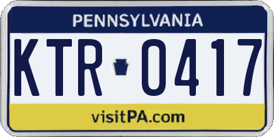 PA license plate KTR0417