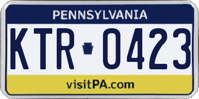 PA license plate KTR0423