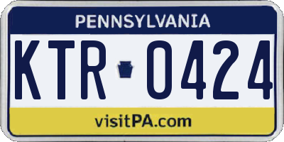 PA license plate KTR0424
