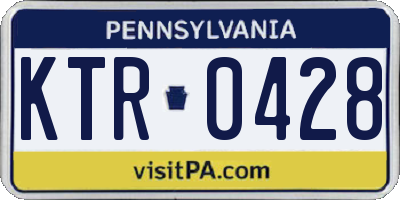 PA license plate KTR0428