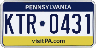 PA license plate KTR0431