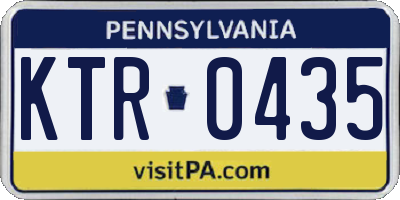 PA license plate KTR0435