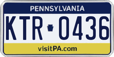 PA license plate KTR0436