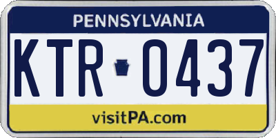 PA license plate KTR0437