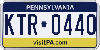 PA license plate KTR0440