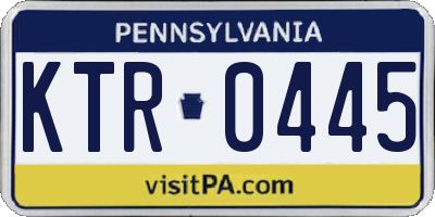 PA license plate KTR0445