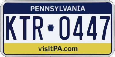 PA license plate KTR0447