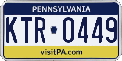 PA license plate KTR0449