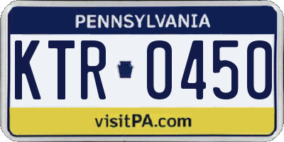 PA license plate KTR0450