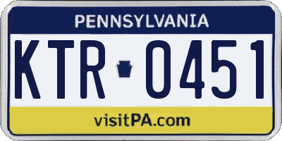 PA license plate KTR0451