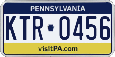PA license plate KTR0456