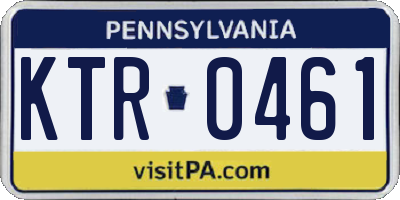 PA license plate KTR0461