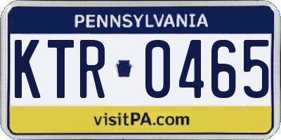 PA license plate KTR0465