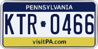PA license plate KTR0466
