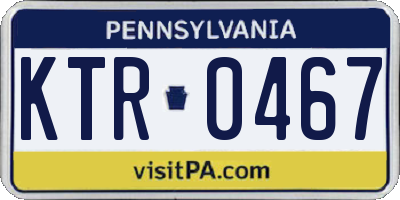 PA license plate KTR0467