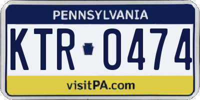 PA license plate KTR0474