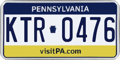 PA license plate KTR0476