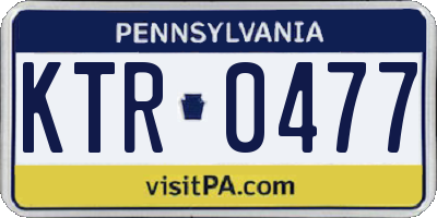 PA license plate KTR0477