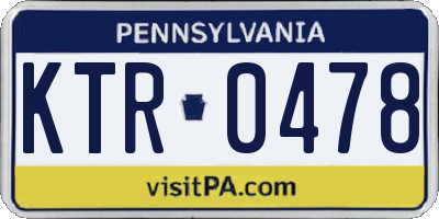 PA license plate KTR0478