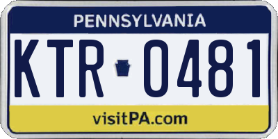 PA license plate KTR0481